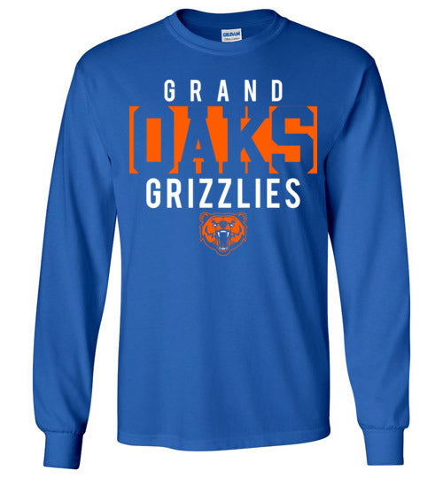 Grand Oaks High School Grizzlies Royal Blue Long Sleeve T-shirt 06