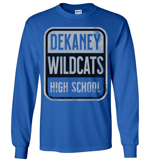 Dekaney High School Wildcats Royal Blue Long Sleeve T-shirt 01