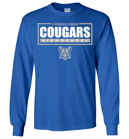 Cypress Creek High School Cougars Royal Blue Long Sleeve T-shirt 49