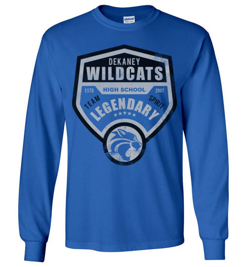 Dekaney High School Wildcats Royal Blue Long Sleeve T-shirt 14