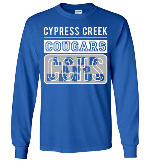 Cypress Creek High School Cougars Royal Blue Long Sleeve T-shirt 86