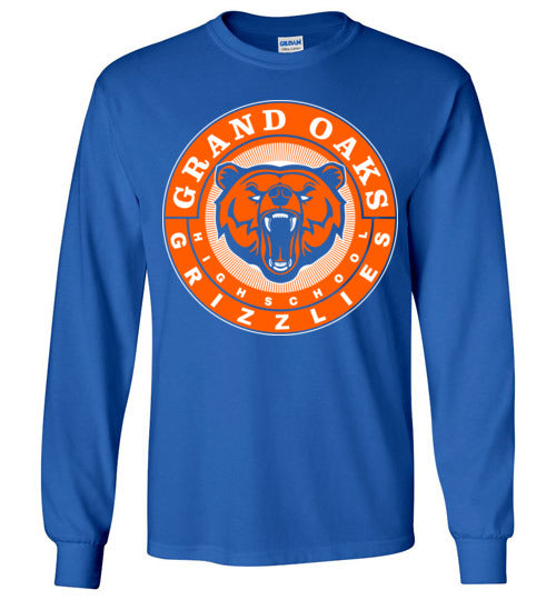 Grand Oaks High School Grizzlies Royal Blue Long Sleeve T-shirt 02