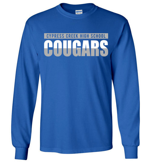 Cypress Creek High School Cougars Royal Blue Long Sleeve T-shirt 25