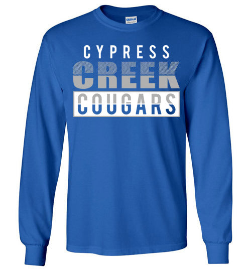 Cypress Creek High School Cougars Royal Blue Long Sleeve T-shirt 31