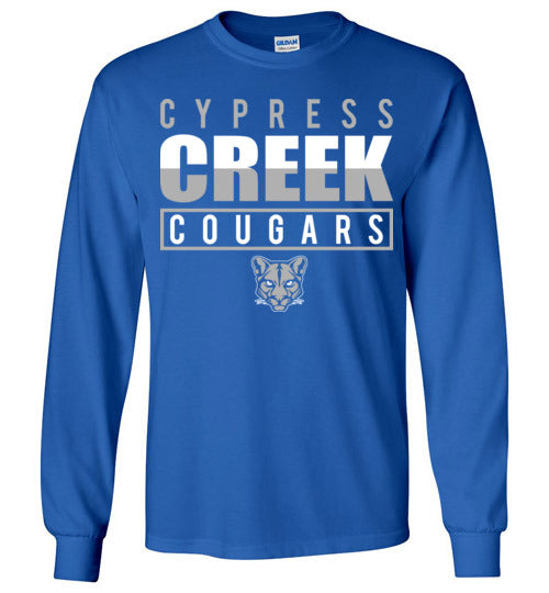 Cypress Creek High School Cougars Royal Blue Long Sleeve T-shirt 29