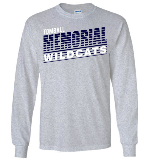 Tomball Memorial High School Wildcats Sports Grey Long Sleeve T-shirt 32