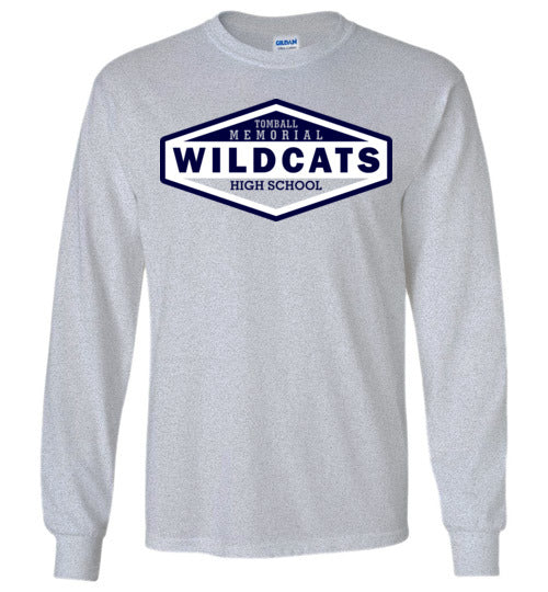 Tomball Memorial High School Wildcats Sports Grey Long Sleeve T-shirt 09