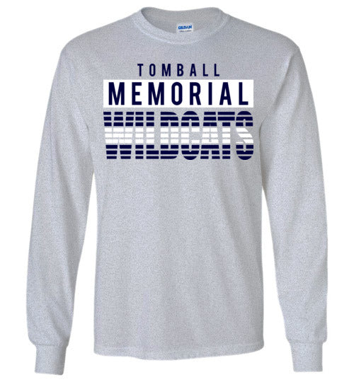 Tomball Memorial High School Wildcats Sports Grey Long Sleeve T-shirt 35