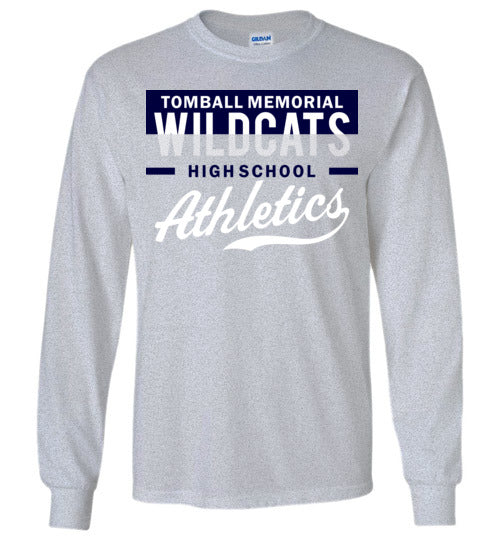 Tomball Memorial High School Wildcats Sports Grey Long Sleeve T-shirt 48
