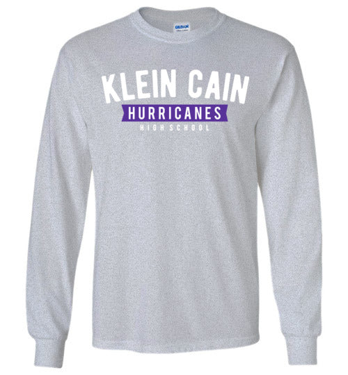 Klein Cain Hurricanes - Design 21 - Grey Long Sleeve T-shirt