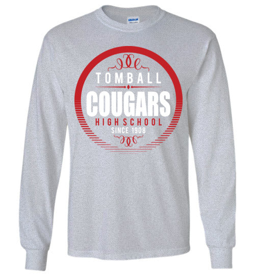 Tomball High School Cougars Sports Grey Long Sleeve T-shirt 38