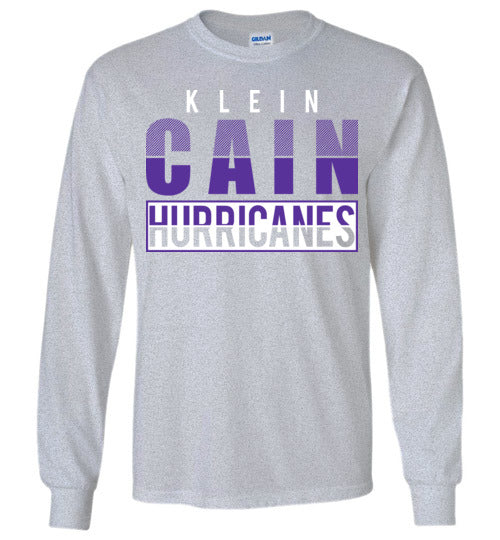 Klein Cain High School Hurricanes Sports Grey Long Sleeve T-shirt 31