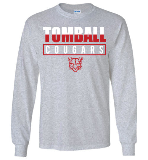 Tomball High School Cougars Sports Grey Long Sleeve T-shirt 29