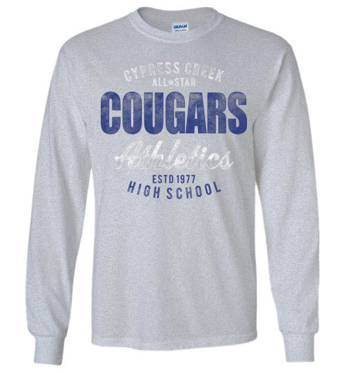 Cypress Creek High School Cougars Sports Grey Long Sleeve T-shirt 34