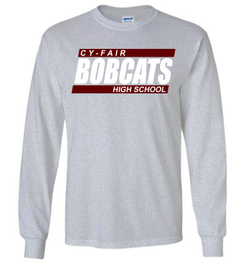 Cy-Fair High School Bobcats Sports Grey Long Sleeve T-shirt 72