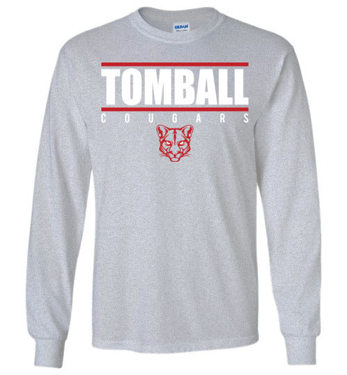 Tomball High School Cougars Sports Grey Long Sleeve T-shirt 07