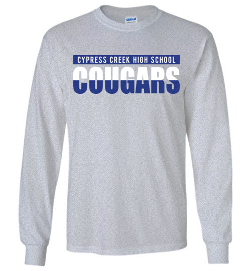 Cypress Creek High School Cougars Sports Grey Long Sleeve T-shirt 25