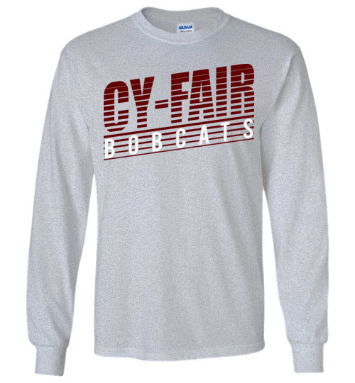 Cy-Fair High School Bobcats Sports Grey Long Sleeve T-shirt 32