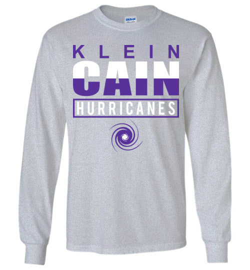 Klein Cain High School Hurricanes Sports Grey Long Sleeve T-shirt 29