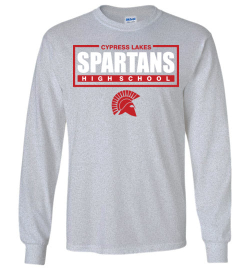Cypress Lakes High School Spartans Sports Grey Long Sleeve T-shirt 49