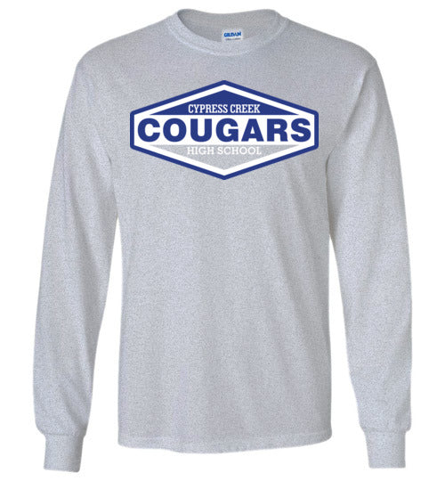 Cypress Creek High School Cougars Sports Grey Long Sleeve T-shirt 09