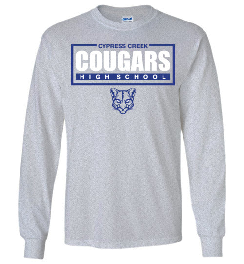 Cypress Creek High School Cougars Sports Grey Long Sleeve T-shirt 49