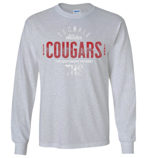 Tomball High School Cougars Sports Grey Long Sleeve T-shirt 38