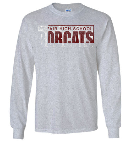 Cy-Fair High School Bobcats Sports Grey Long Sleeve T-shirt 22