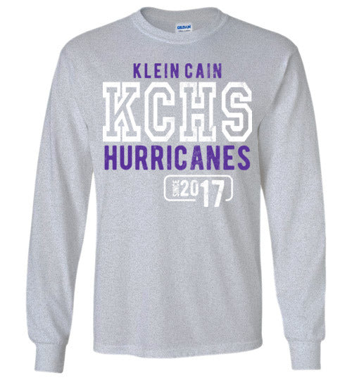 Klein Cain Hurricanes - Design 08 - Grey Long Sleeve T-shirt