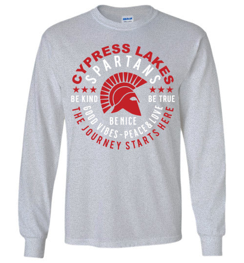 Cypress Lakes High School Spartans Sports Grey Long Sleeve T-shirt 16