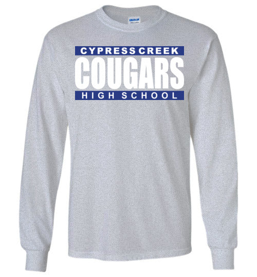 Cypress Creek High School Cougars Sports Grey Long Sleeve T-shirt 98