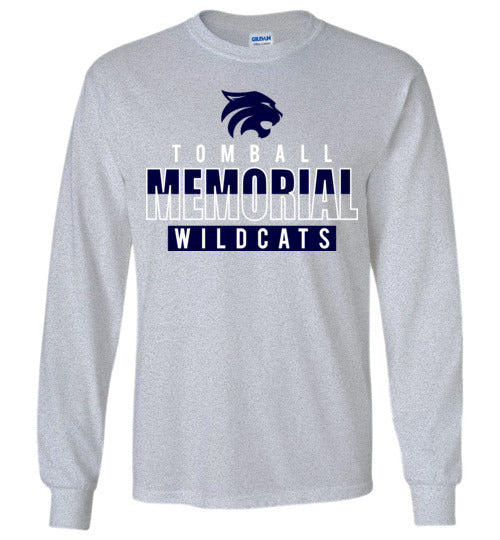 Tomball Memorial High School Wildcats Sports Grey Long Sleeve T-shirt 23