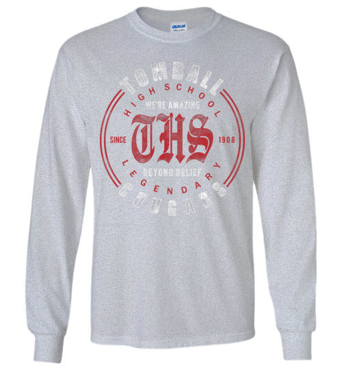 Tomball High School Cougars Sports Grey Long Sleeve T-shirt 15