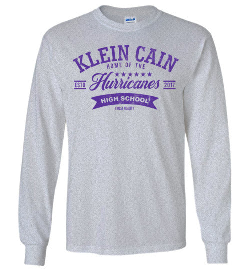 Klein Cain Hurricanes - Design 96 - Grey Long Sleeve T-shirt