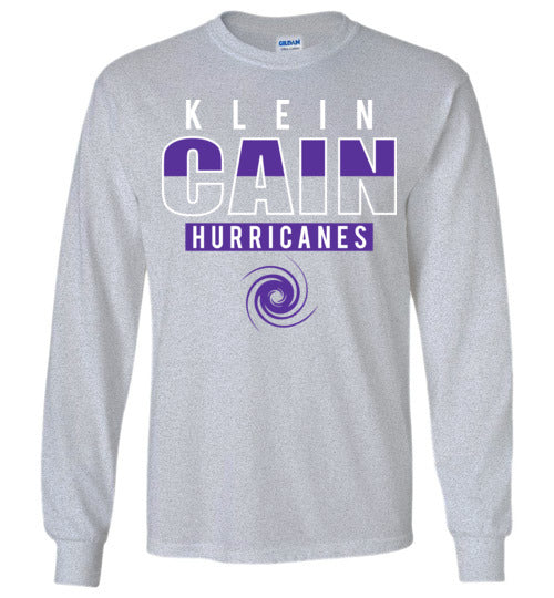 Klein Cain High School Hurricanes Sports Grey Long Sleeve T-shirt 23