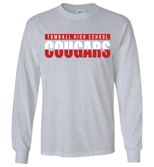 Tomball High School Cougars Sports Grey Long Sleeve T-shirt 25