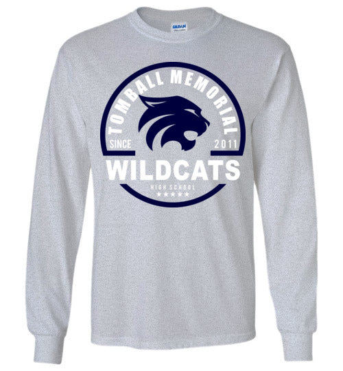 Tomball Memorial High School Wildcats Sports Grey Long Sleeve T-shirt 04