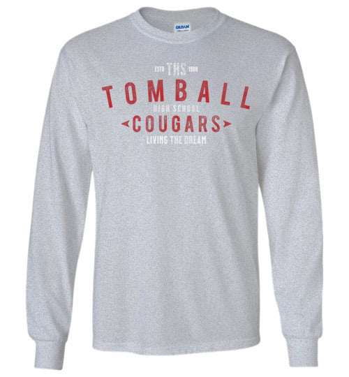 Tomball High School Cougars Sports Grey Long Sleeve T-shirt 42