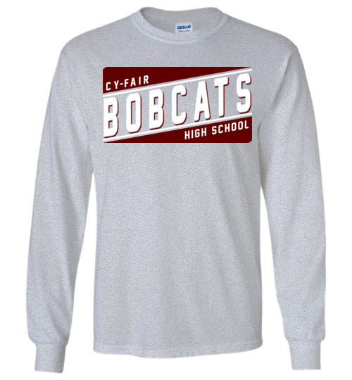 Cy-Fair High School Bobcats Sports Grey Long Sleeve T-shirt 84