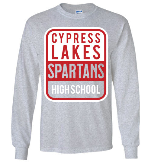 Cypress Lakes High School Spartans Sports Grey Long Sleeve T-shirt 01