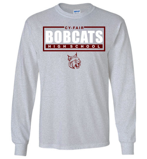 Cy-Fair High School Bobcats Sports Grey Long Sleeve T-shirt 49
