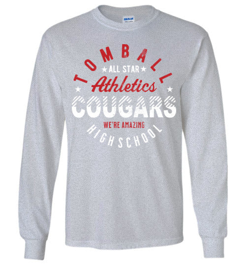 Tomball High School Cougars Sports Grey Long Sleeve T-shirt 18