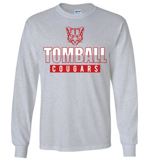 Tomball High School Cougars Sports Grey Long Sleeve T-shirt 23
