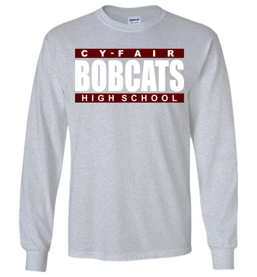 Cy-Fair High School Bobcats Sports Grey Long Sleeve T-shirt 98