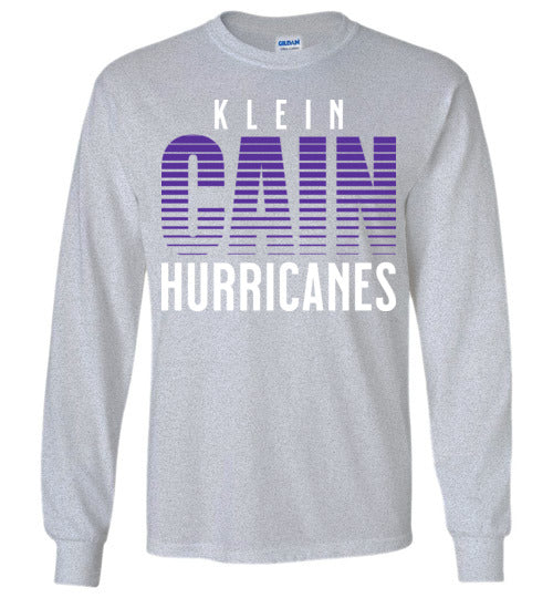 Klein Cain High School Hurricanes Sports Grey Long Sleeve T-shirt 24