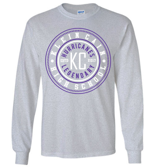 Klein Cain Hurricanes - Design 26 - Grey Long Sleeve T-shirt