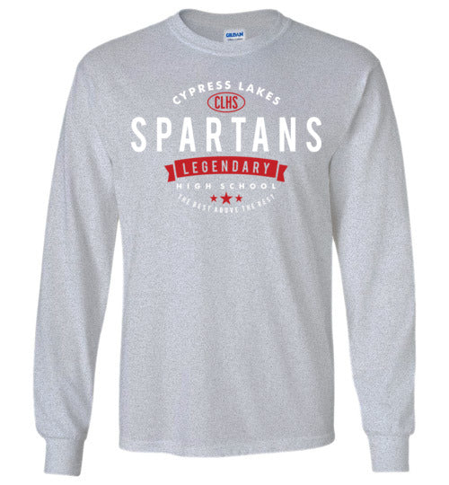 Cypress Lakes High School Spartans Sports Grey Long Sleeve T-shirt 44