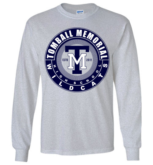 Tomball Memorial High School Wildcats Sports Grey Long Sleeve T-shirt 02