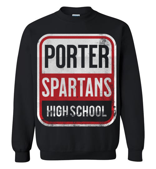 Porter High School Spartans Black Sweatshirt 01