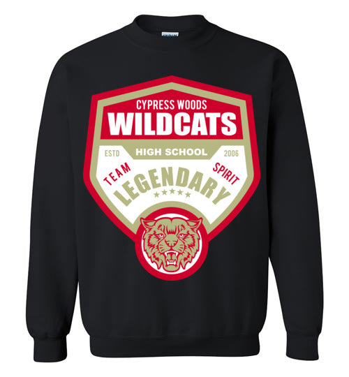 Cypress Woods High School Wildcats Black Sweatshirt 14